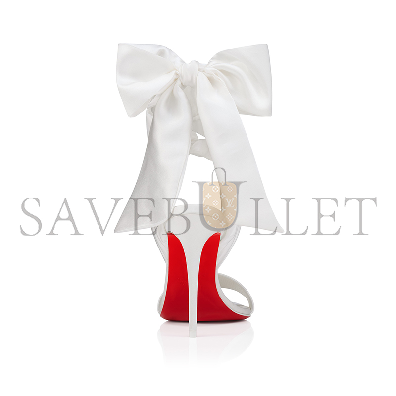 Ch**an louboutin sandale du desert 100 mm strappy sandals crepe satin ivory women 3220076w446